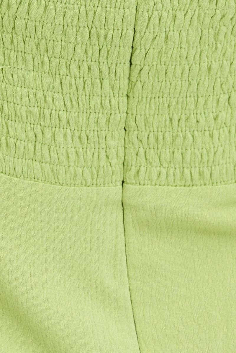 Green Mini Dress Ruched Bust Long Sleeve