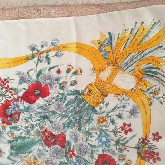 Gucci Colorful Floral Bouquet XL Silk Scarf