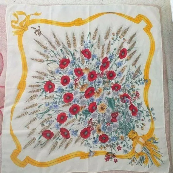 Gucci Colorful Floral Bouquet XL Silk Scarf