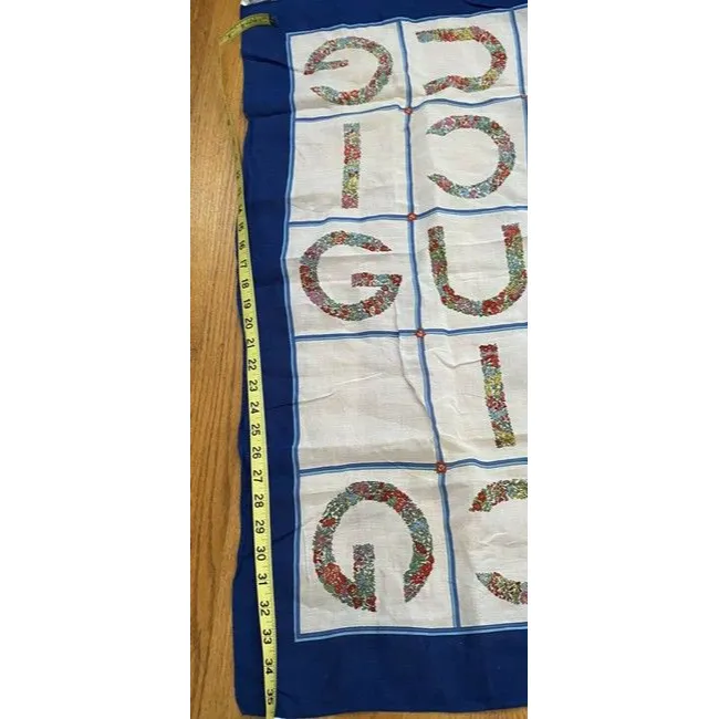 Gucci Colorful G Logo Floral Print Xl Cotton Scarf
