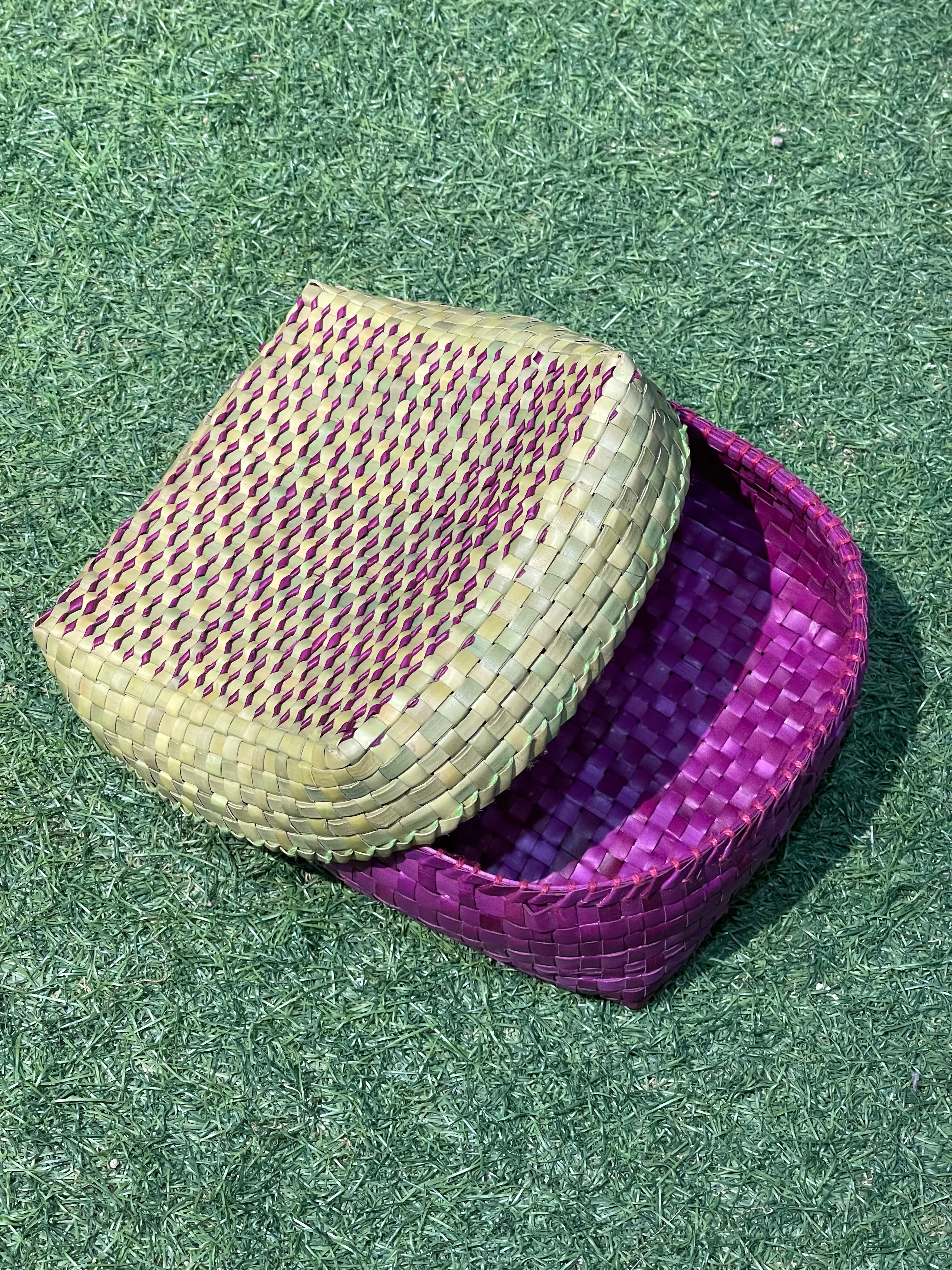 Handmade Palm leaf squarish boxes