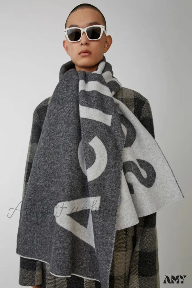 Heavyweight Warm Faux Cashmere Jacquard Swedish Designer Niche Scarf