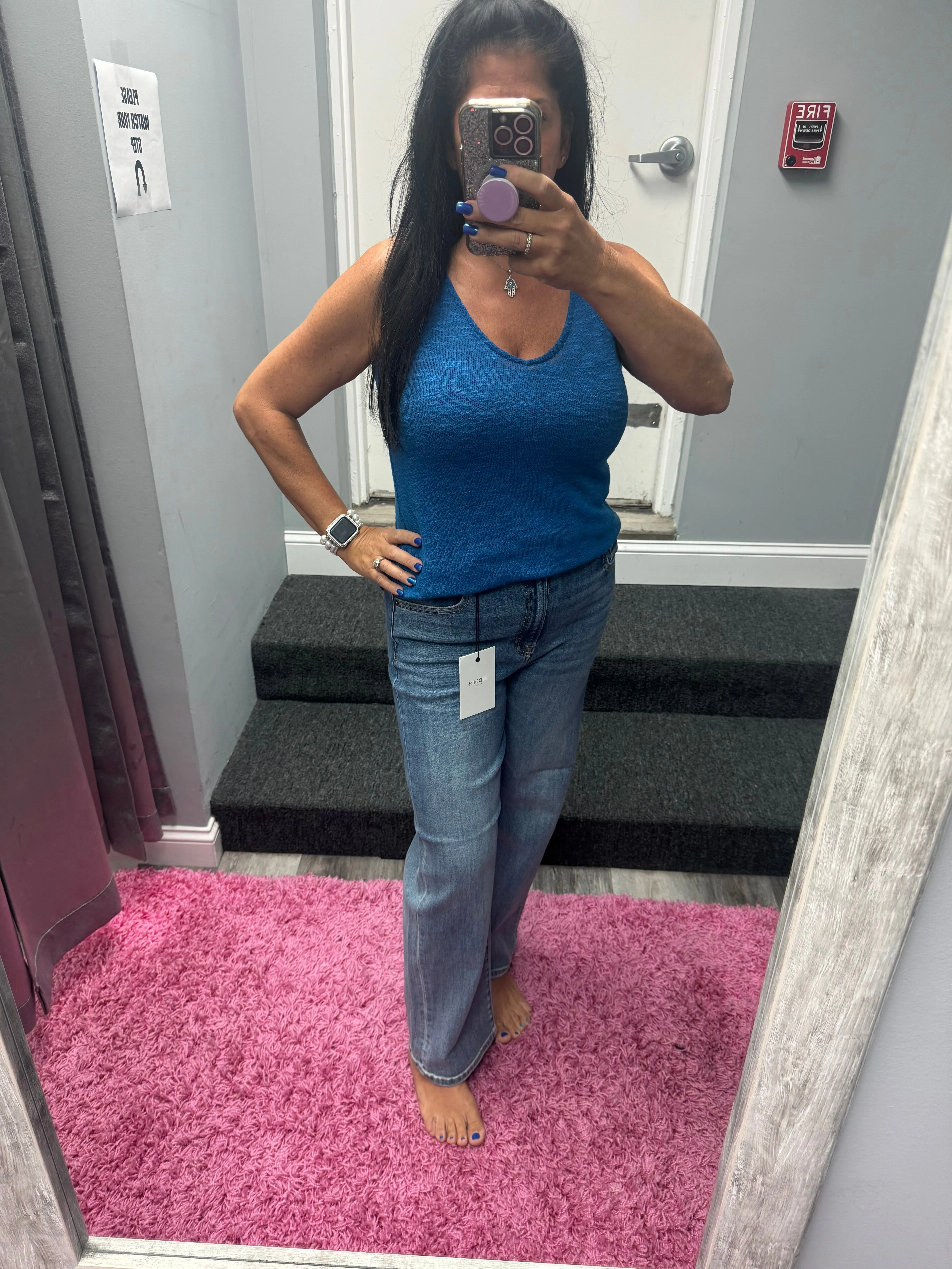 Hidden Ella Medium Wash 28in Inseam Clean Stretch Wide Straight