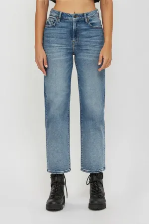 Hidden Ella Medium Wash 28in Inseam Clean Stretch Wide Straight
