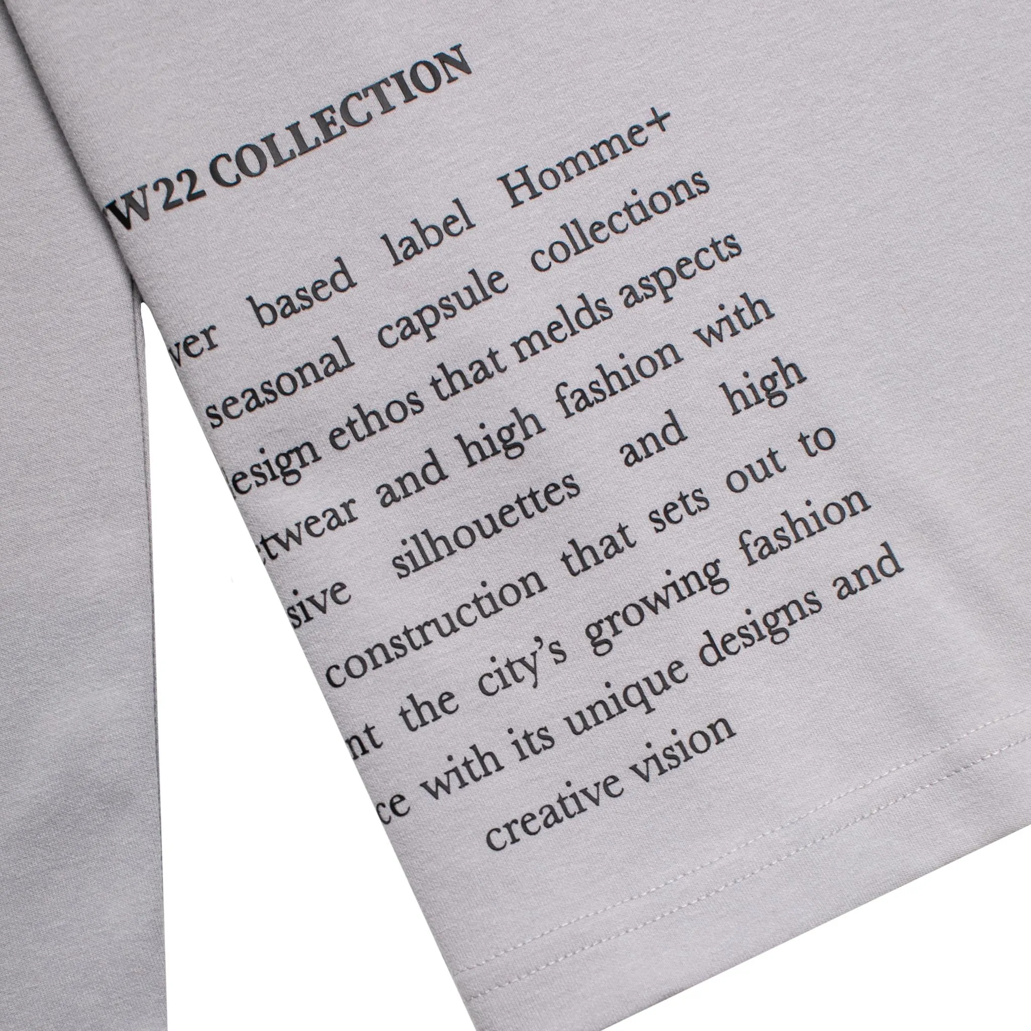 HOMME  Oversized LS Patch Tee Light Grey