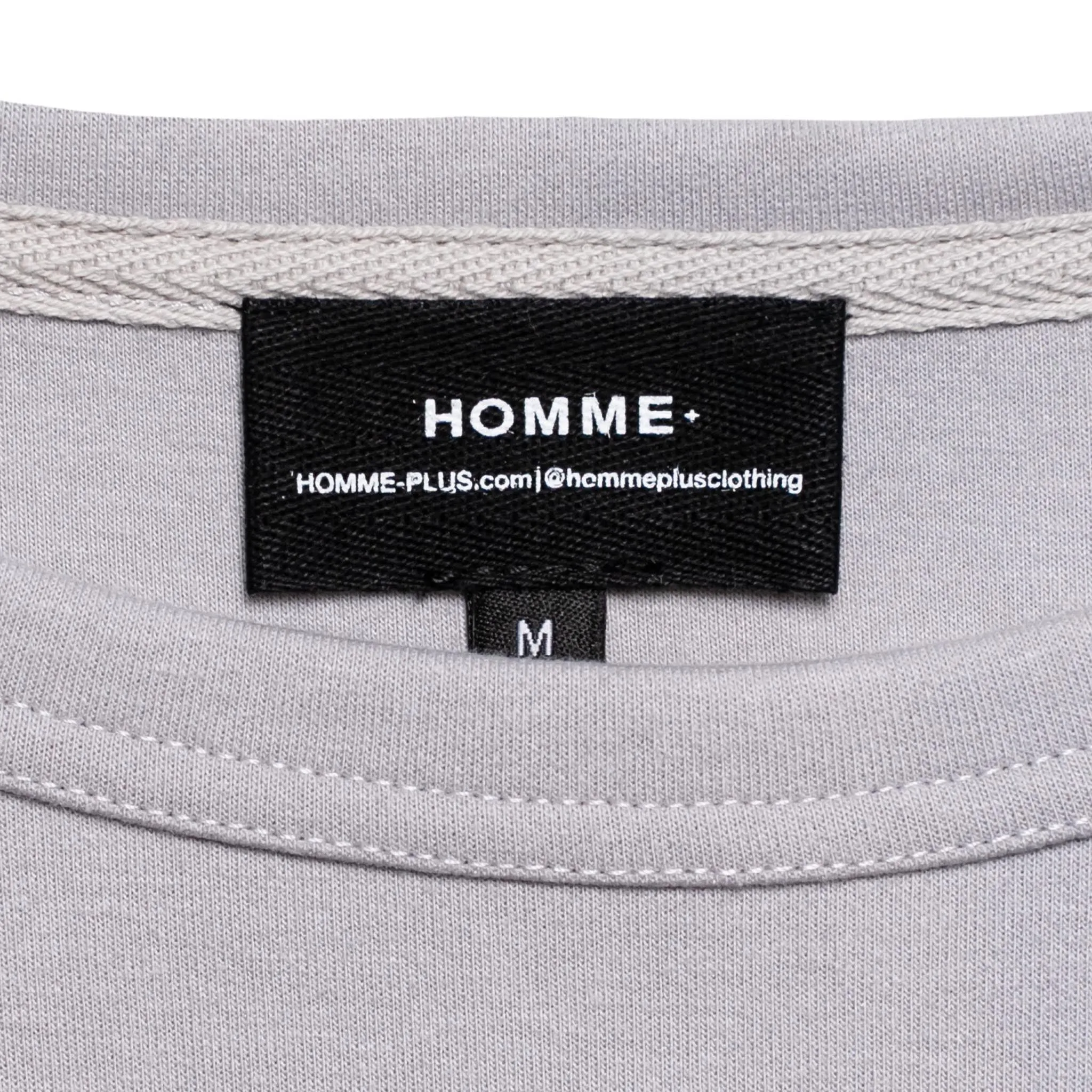 HOMME  Oversized LS Patch Tee Light Grey