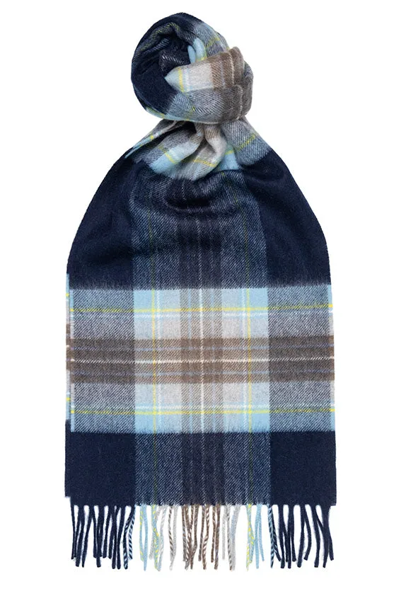 Joshua Ellis Classic Tartan Lambswool Scarf Blue