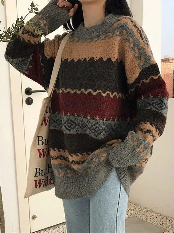 Joskaa Vintage Jacquard Knit Sweater