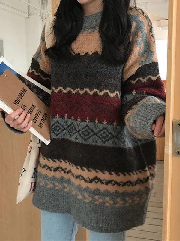 Joskaa Vintage Jacquard Knit Sweater