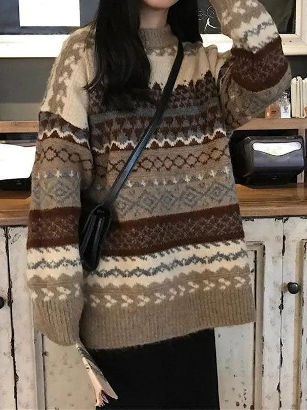 Joskaa Vintage Jacquard Knit Sweater
