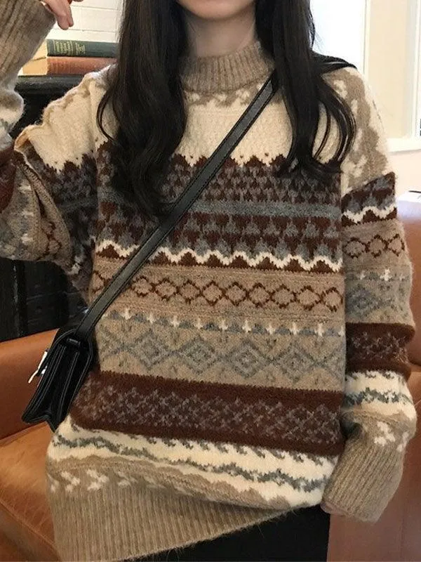 Joskaa Vintage Jacquard Knit Sweater