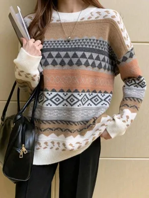 Joskaa Vintage Jacquard Knit Sweater