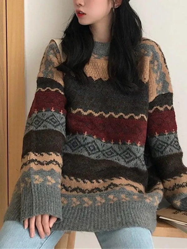 Joskaa Vintage Jacquard Knit Sweater
