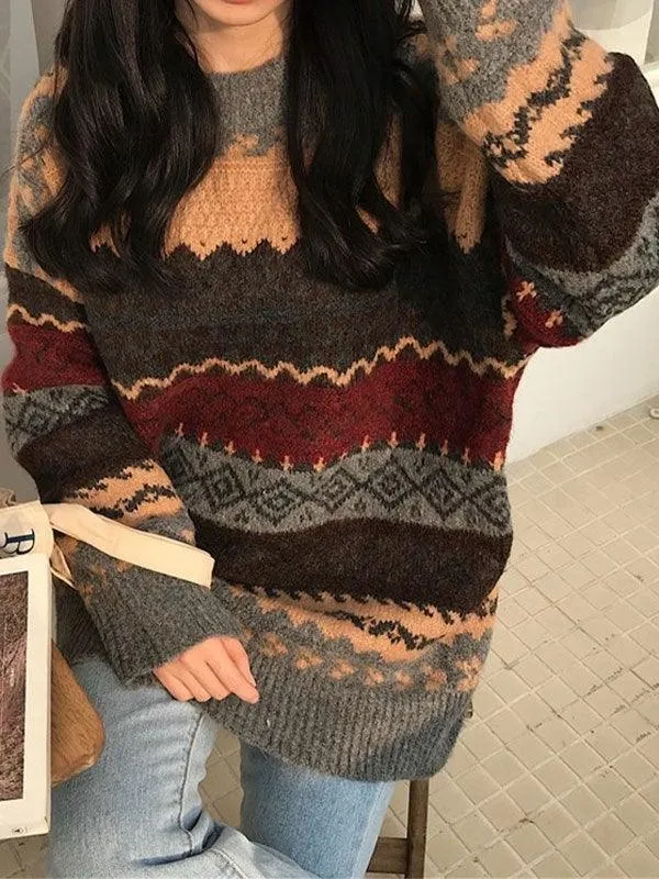 Joskaa Vintage Jacquard Knit Sweater