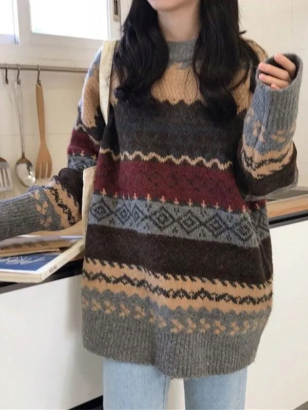 Joskaa Vintage Jacquard Knit Sweater