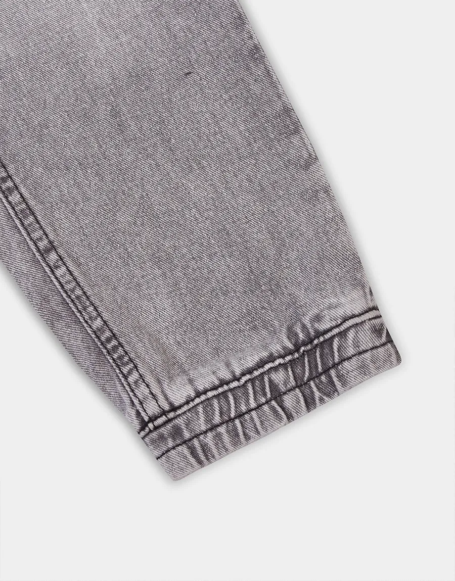 Kid's Elasticated Waistband Trouser With Draw Card -Grey