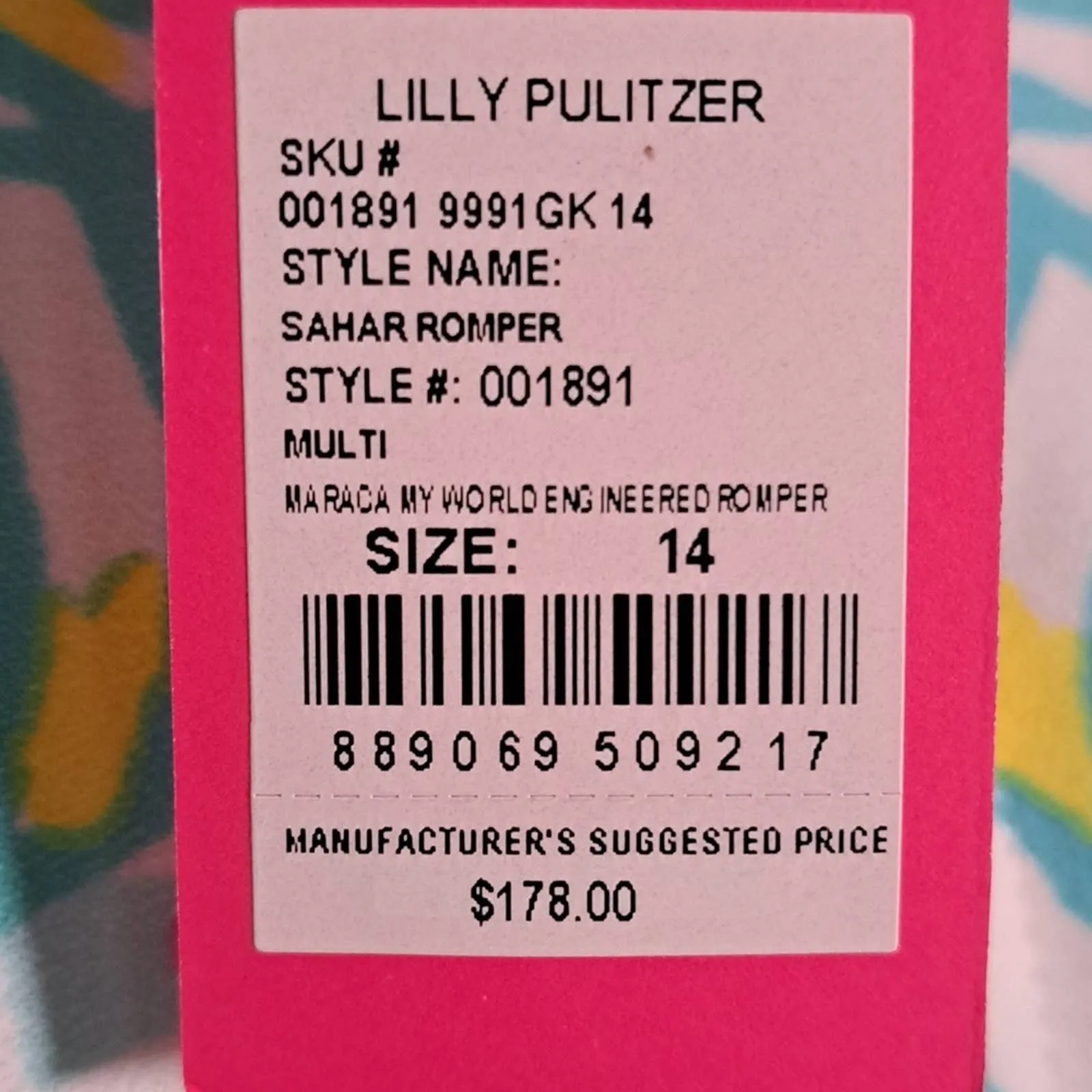 Lilly Pulitzer Sahar Romper Multicolored Maraca My World Romper