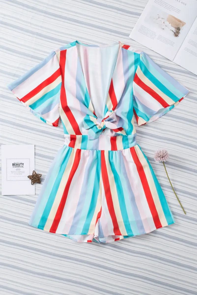 Lily Multicolor Stripe Flowy Romper