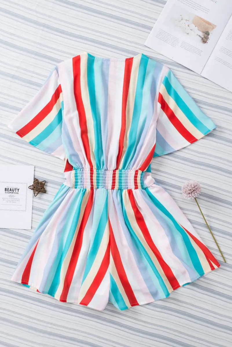 Lily Multicolor Stripe Flowy Romper