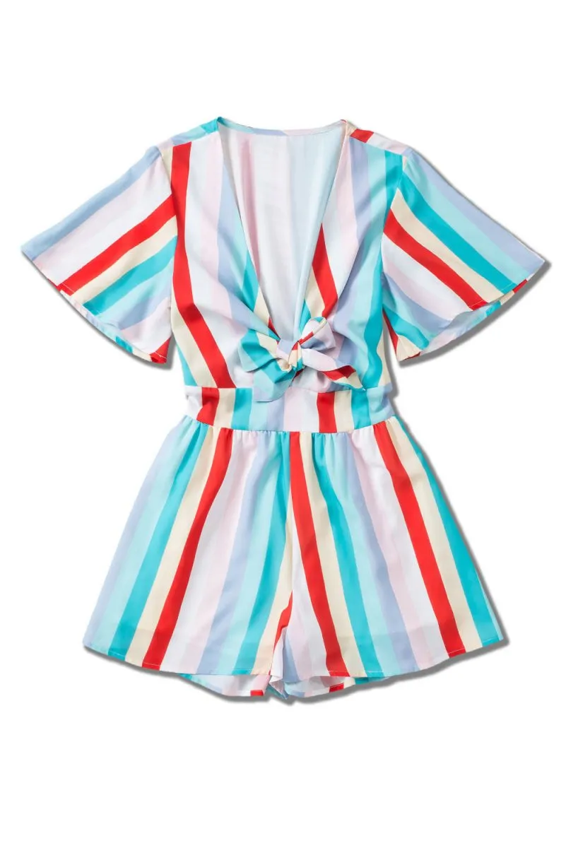 Lily Multicolor Stripe Flowy Romper