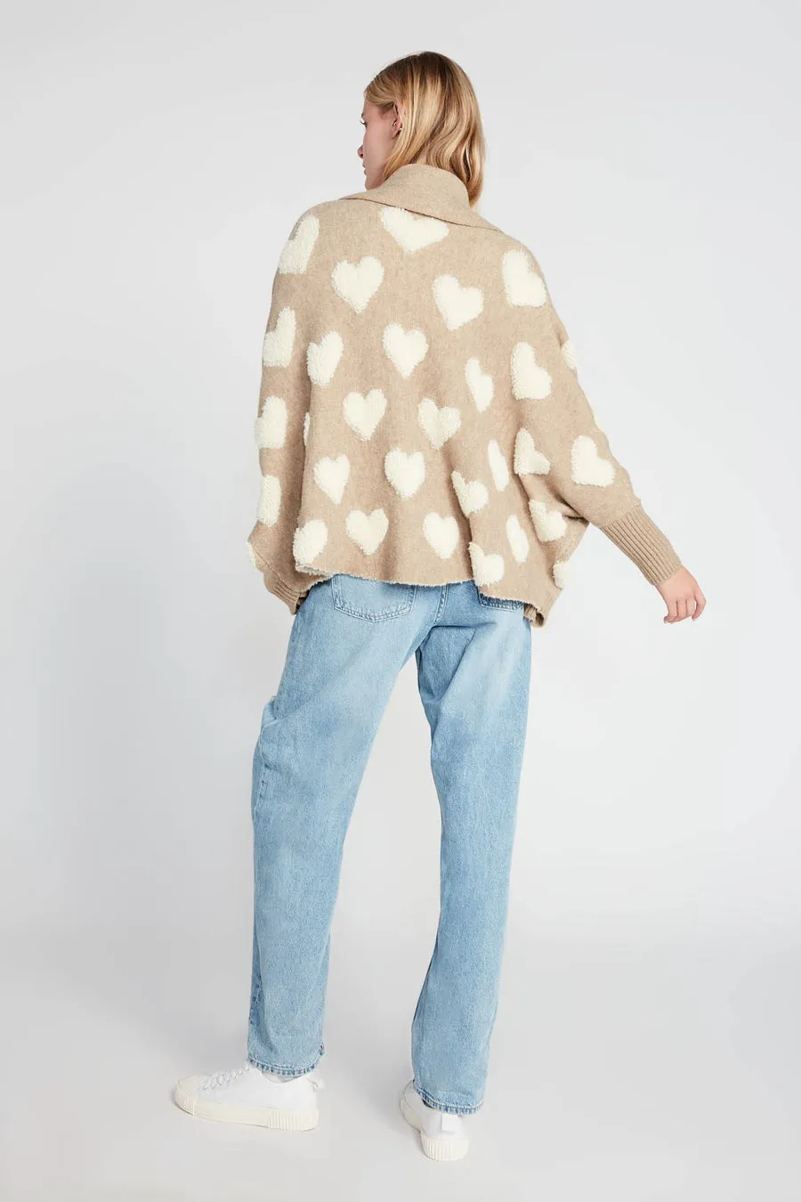Look By M Heart Sherpa Cardigan MSF3143