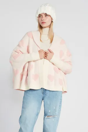 Look By M Heart Sherpa Cardigan MSF3143