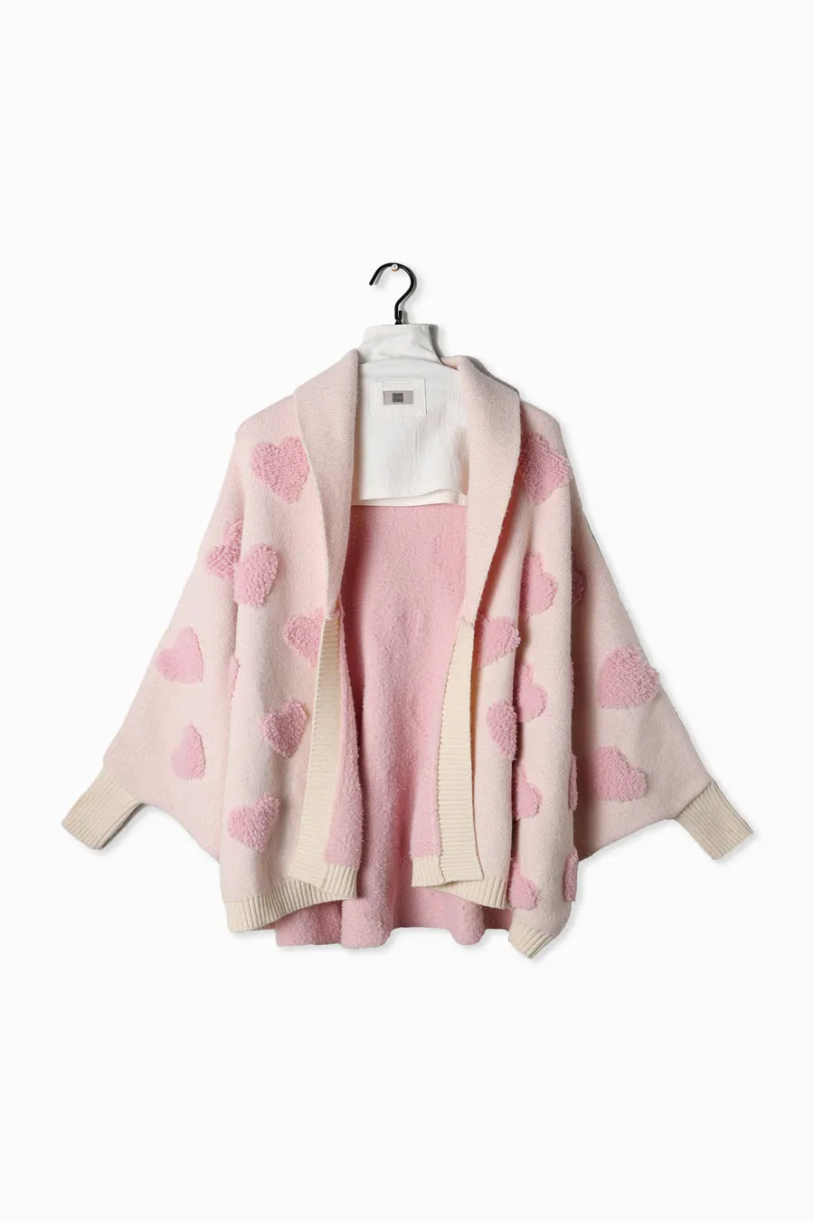 Look By M Heart Sherpa Cardigan MSF3143