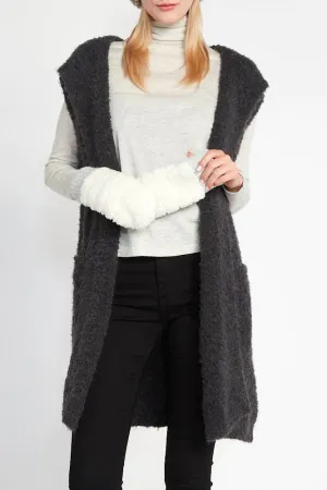 Look By M KNIT CUFF SHERPA MITTEN MG3256