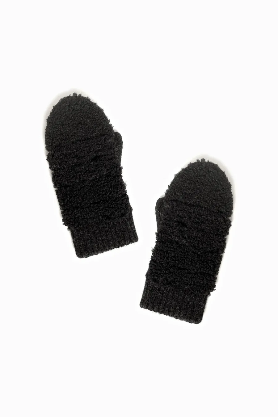 Look By M KNIT CUFF SHERPA MITTEN MG3256