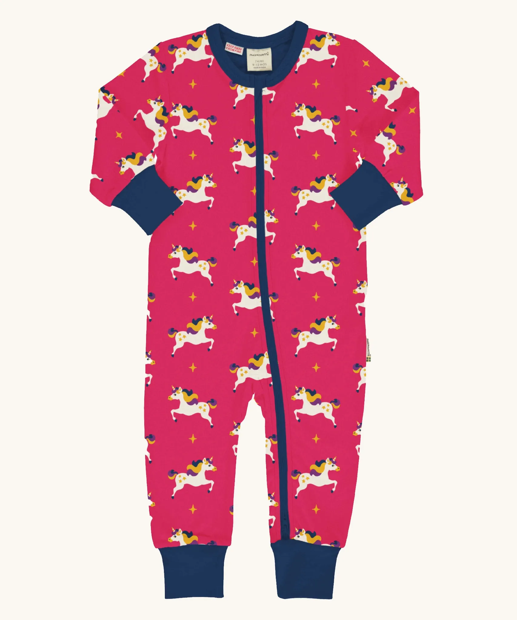 Maxomorra Unicorn Long Sleeve Rompersuit