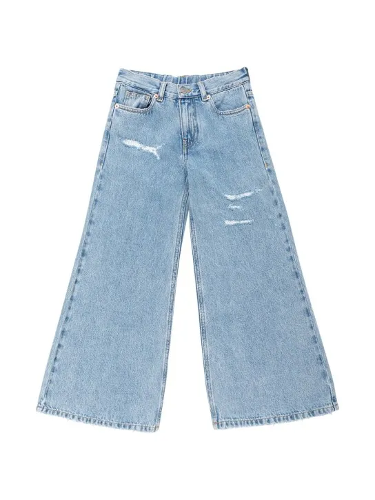 MM6 Maison Margiela   Wide leg cotton denim jeans 