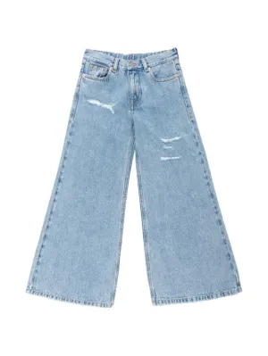 MM6 Maison Margiela   Wide leg cotton denim jeans 