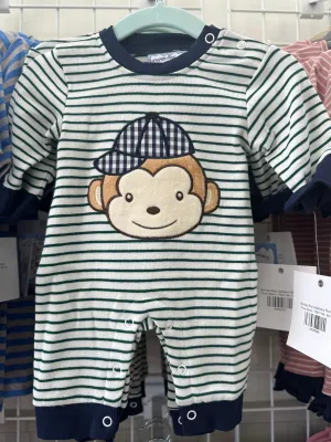 Monkey Boy's Applique Romper