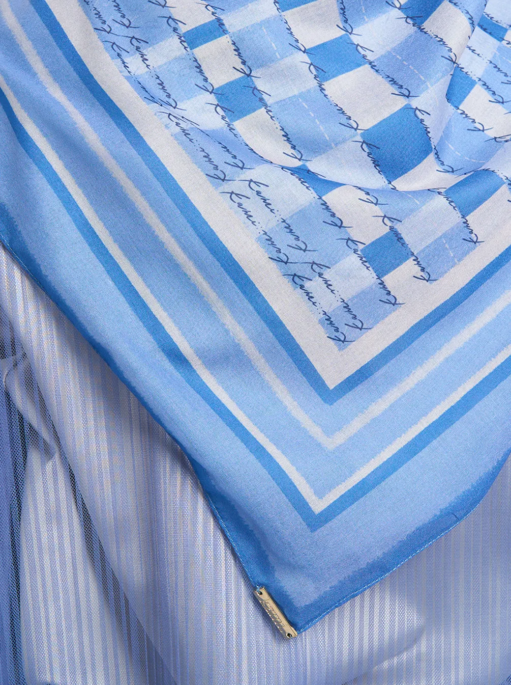 MONO RIDDLE SIGNATURE SCARF OCEANIC BLUE