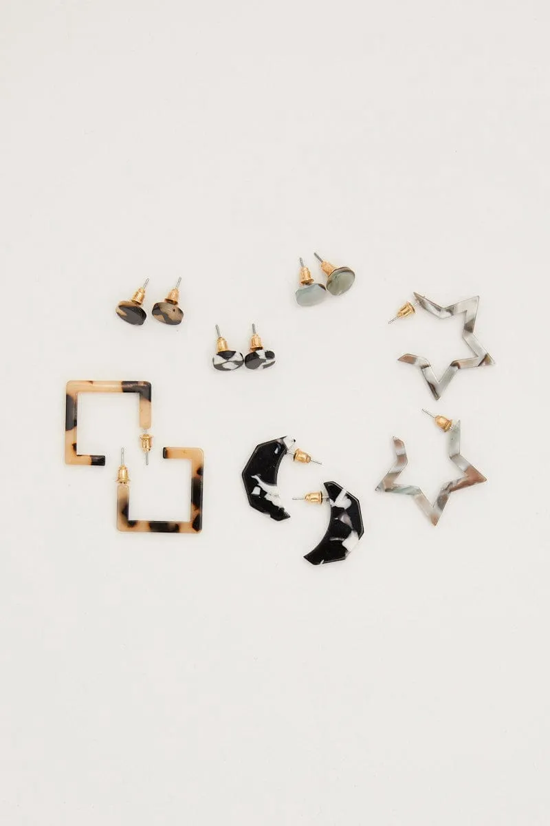 Multi 6 Pack Resin Earrings