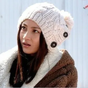 New  Winter Cap Women Warm Woolen Knitted Fashion Hat