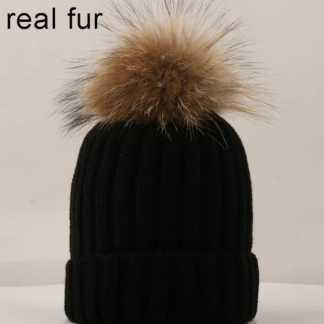 New  Winter Cap Women Warm Woolen Knitted Fashion Hat