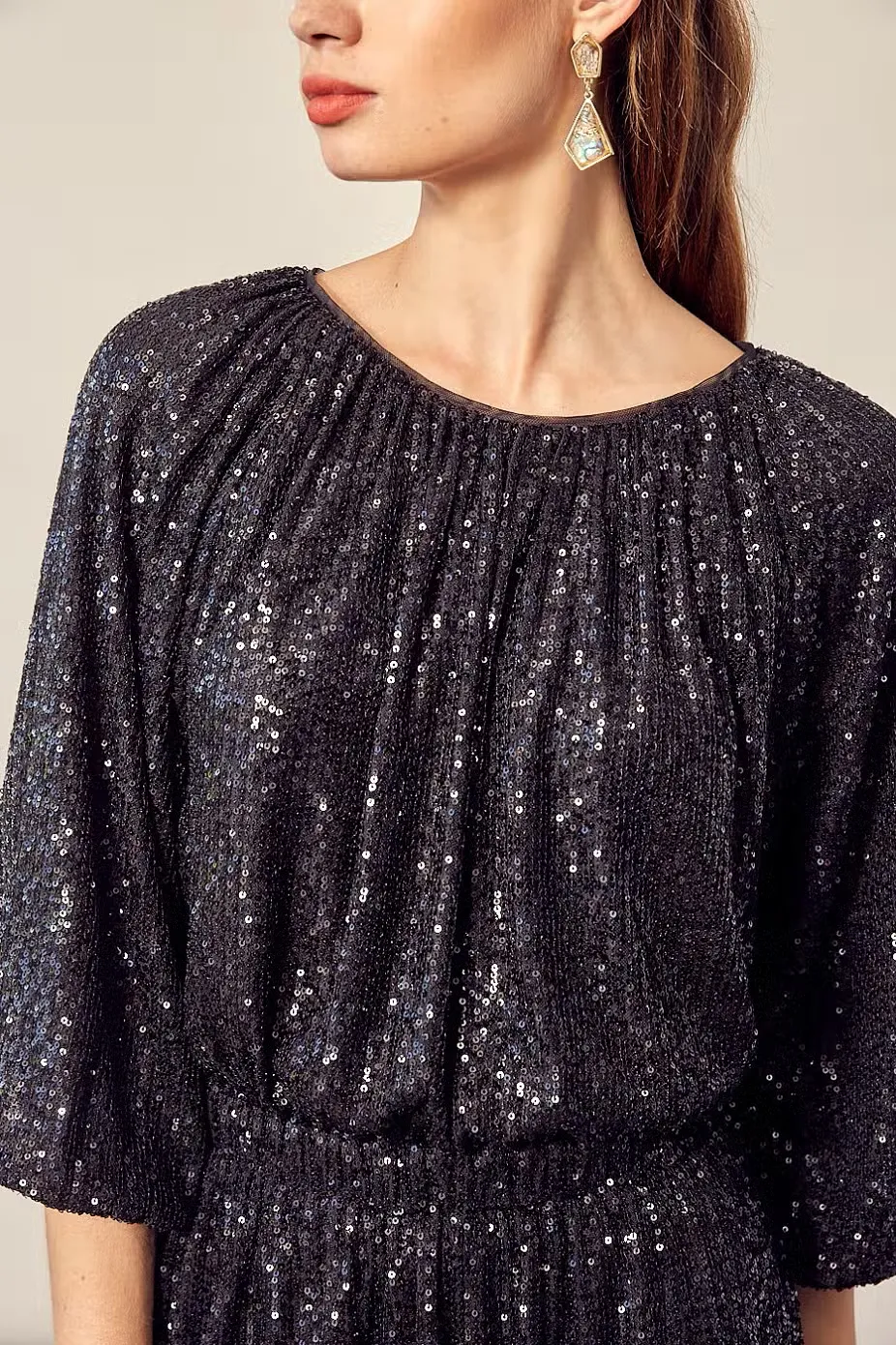 Night to Remember Sequin Romper - Black