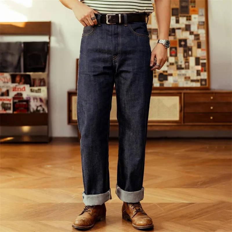 Noir Collection Natural Indigo Dyed Jeans - Selvedge Denim Pants