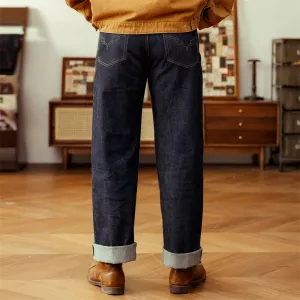 Noir Collection Natural Indigo Dyed Jeans - Selvedge Denim Pants