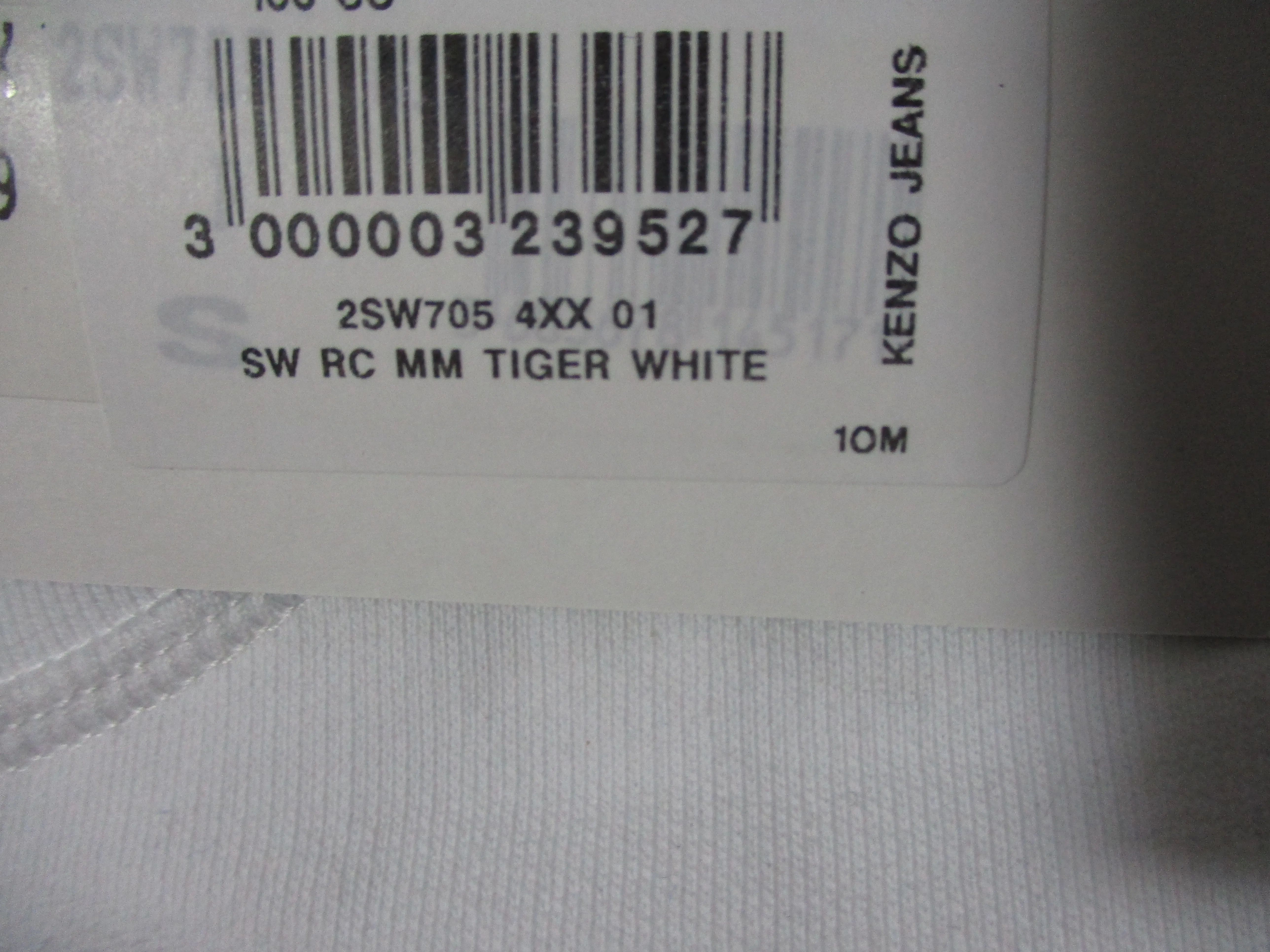 NWT NEW JUNGLE KENZO PARIS TIGER WHITE Embroidered Sweatshirt Top S w Flaw