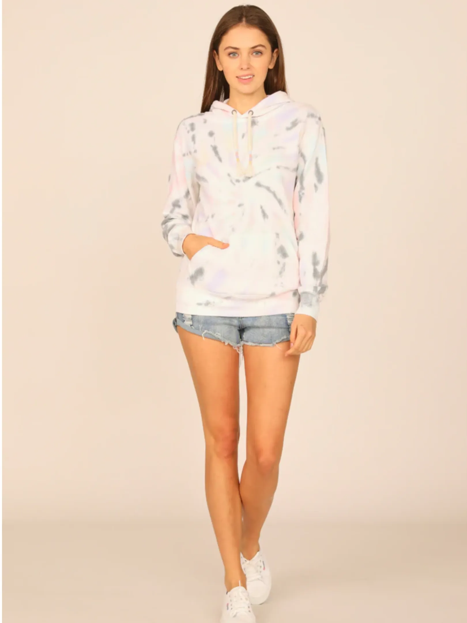 Ocean Drive Saltwater Swirl Tie Dye Burnout Pullover Hoodie