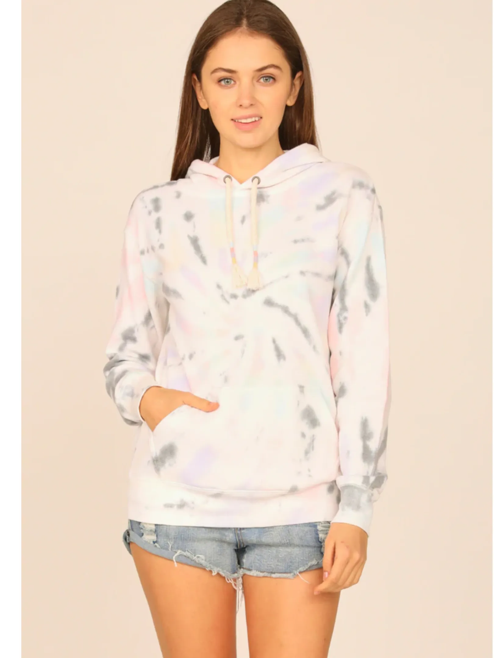 Ocean Drive Saltwater Swirl Tie Dye Burnout Pullover Hoodie