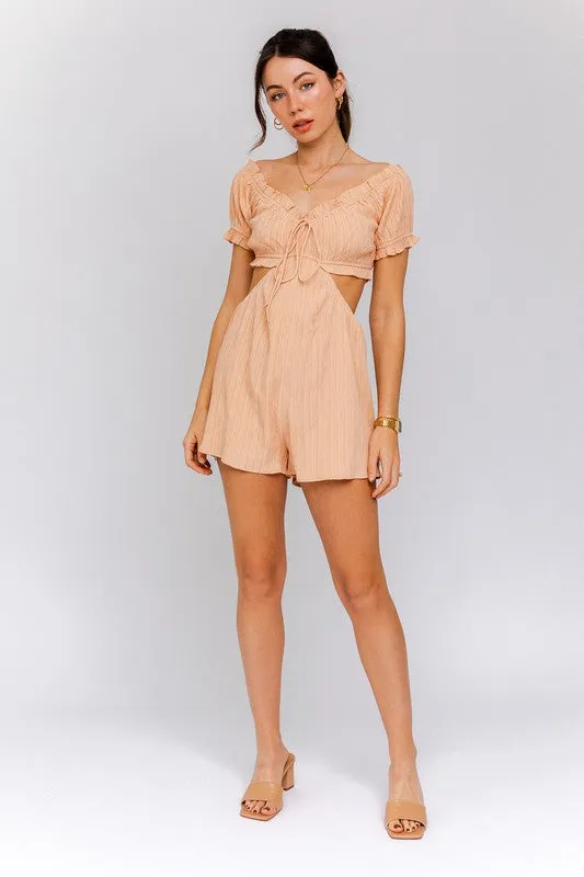 OFF SHOULDER CUTOUT ROMPER