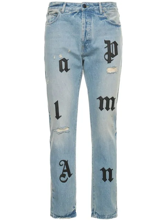 Palm Angels   Logo patch cotton denim jeans 