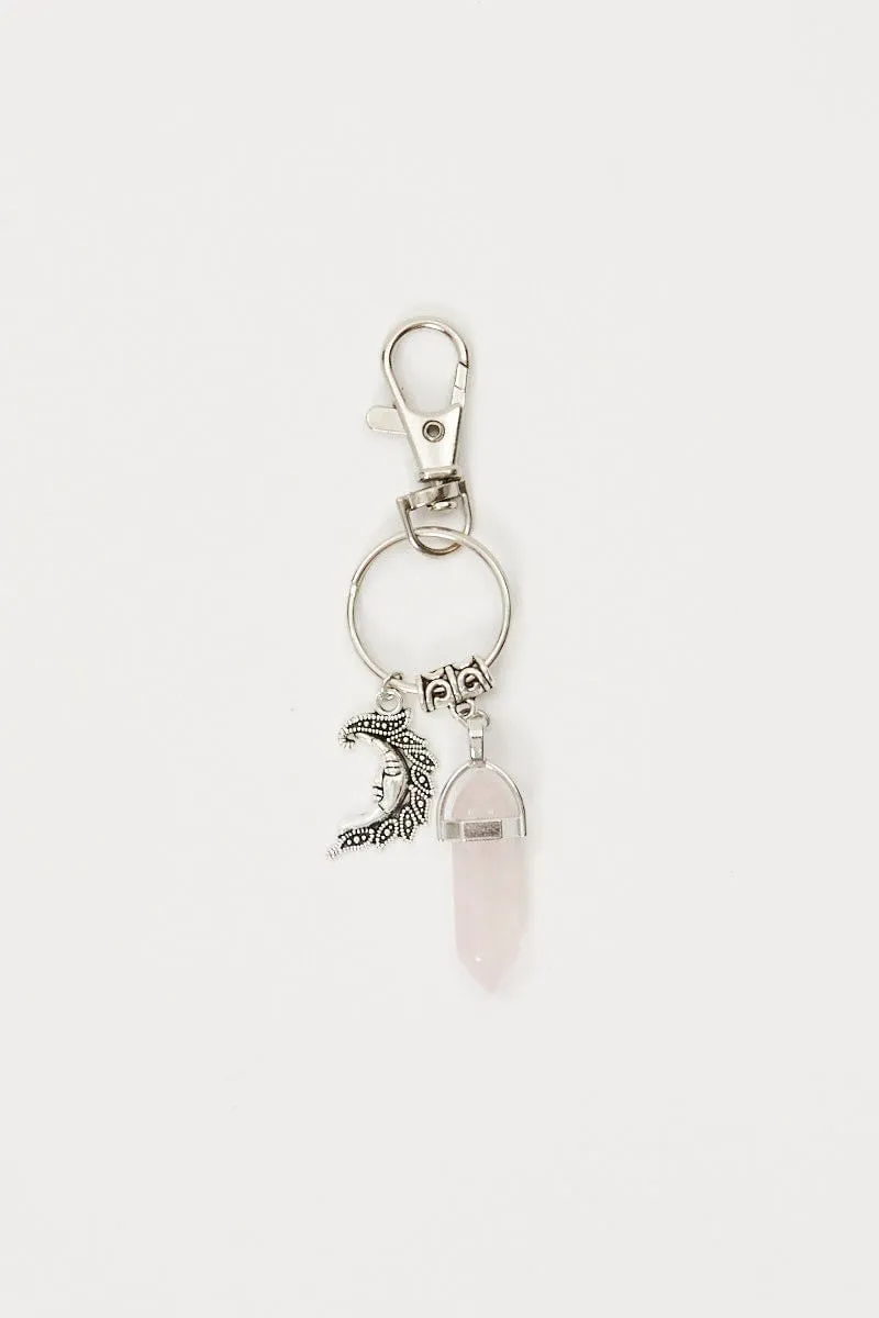 Pink Natural Stone Keyring