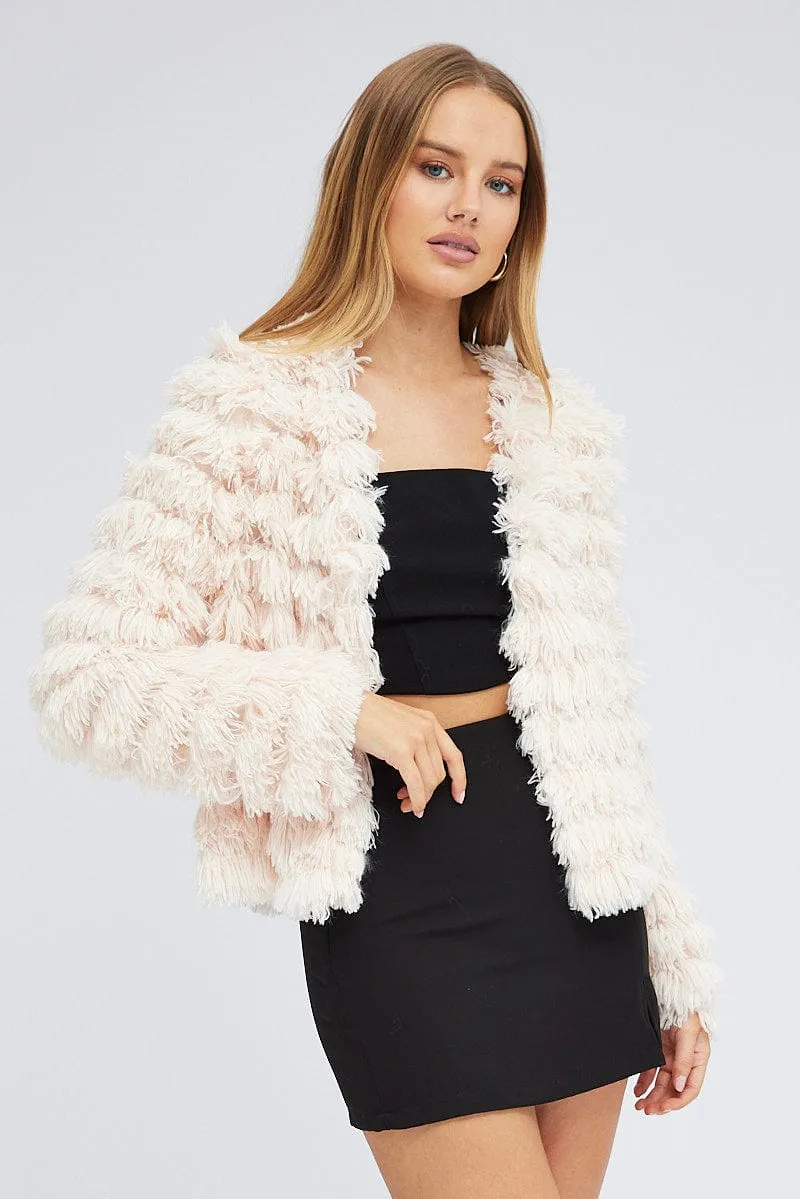 Pink Shag Faux Fur Jacket