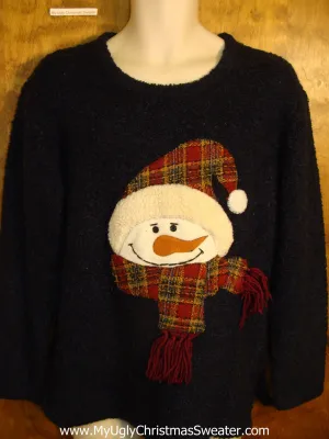 Ridiculous Carrot Nosed Snowman Ugly Christmas Sweater