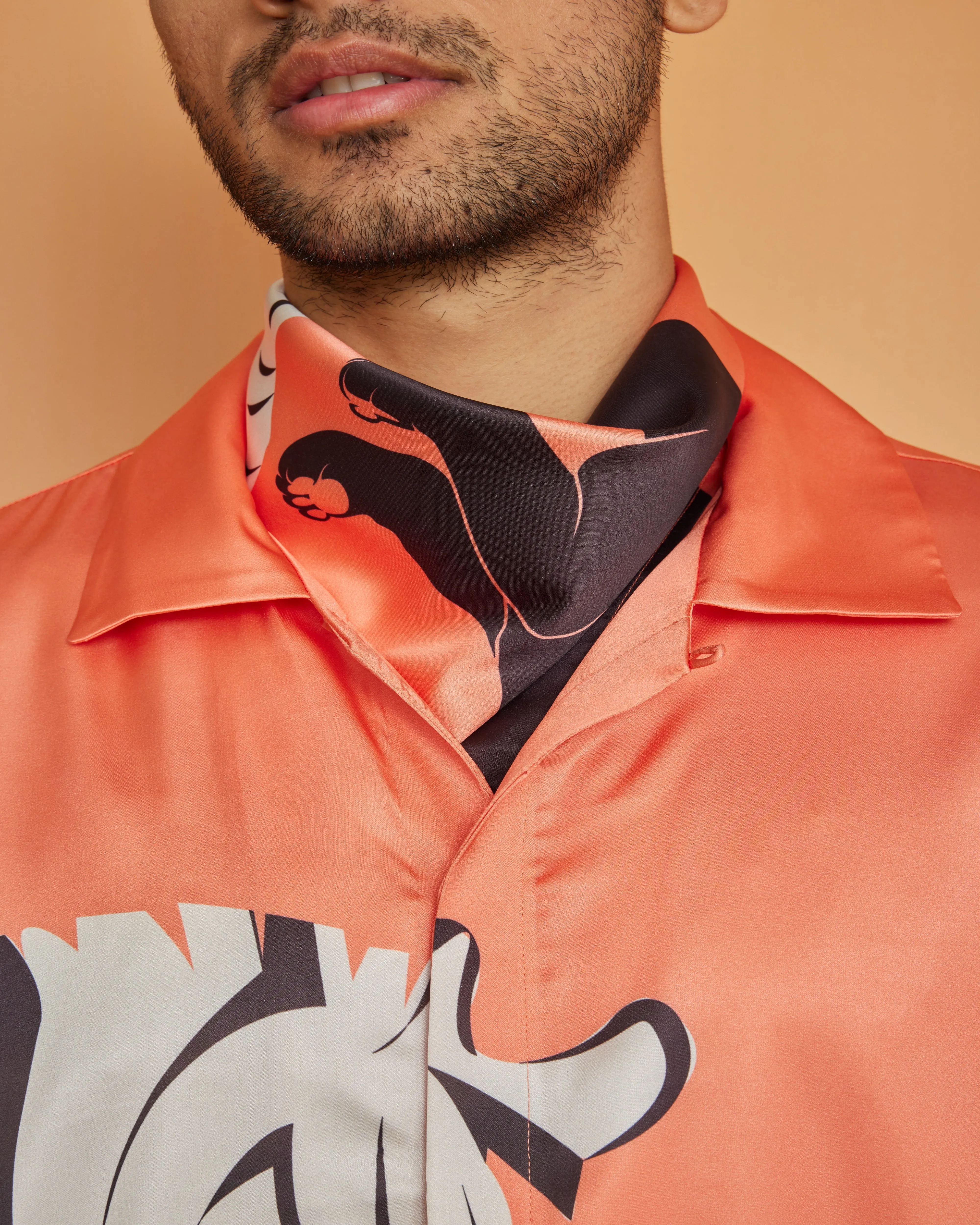 Safari Neck Scarf Cum Pocket Square in Premium Soft Satin