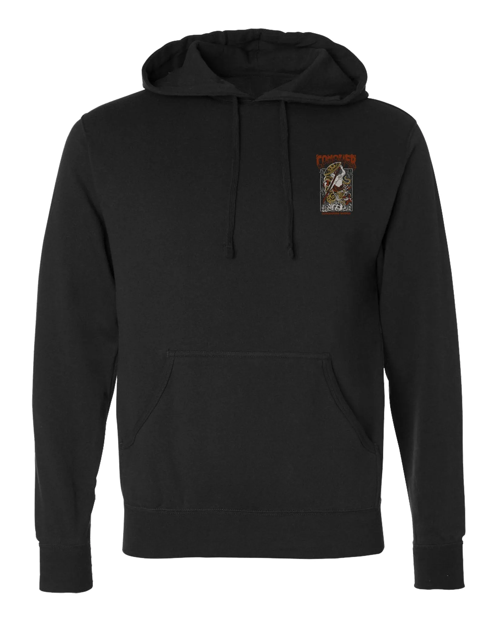 Samurai - Conqueror - on Black Pullover Hoodie